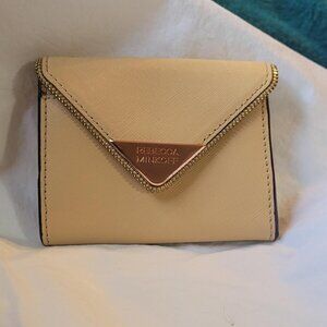 Rebecca Minkoff Molly Saffiano Leather Card Case Wallet Rose Gold/Beige